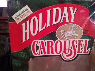 Christmas Holiday Carousel 6 Horses with The Circus Organ Wagon in Box