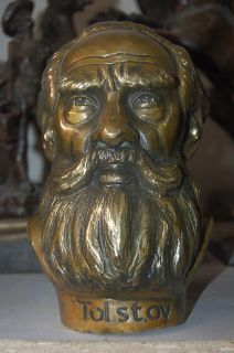 Bronze Russian Essayist Leo Tolstoy Statue Bust 8High