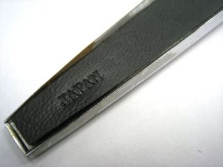 Vintage Japanese Stainless Steel Black Leather Letter Opener