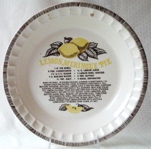 Deep Lemon Meringue Pie Plate Jeannette Royal China USA