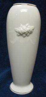 Lenox Porcelain Rose Blossom Bud Vase 24K Gold Trim