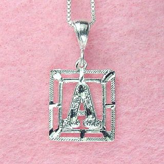 silver d c letter a necklace the pendant is approximate 17 mm wide and