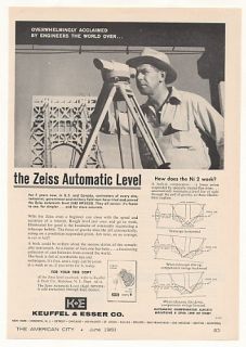 1960 Keuffel Esser Zeiss Automatic Level Print Ad