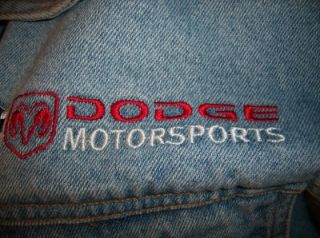 Dodge Motorsports NASCAR Denim Jacket Coat Car Truck LG