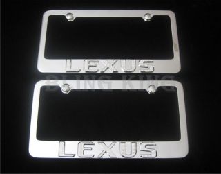 Lexus Emblem Chrome License Plate Frame Swarovski Ice