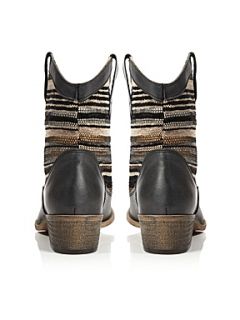 Bertie Pentra Fabric Ankle Boots Black   