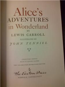 Lewis Carroll Alices Adventures in Wonderland Easton Press Leather