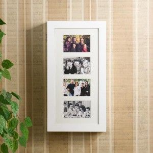 Display Wall Mount White Jewelry Armoire Picture Frame Jewelry Box