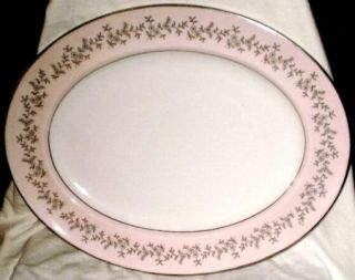 Vintage Lichfield Shelley Oval Platter Silver Dawn Made in England
