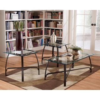 Ashley Liddy 3in1 Pack Table Glass Furniture  New