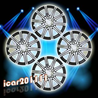 14 10 Spikes Silver Black Wheel Covers Hubcaps Center Hub Caps Tires