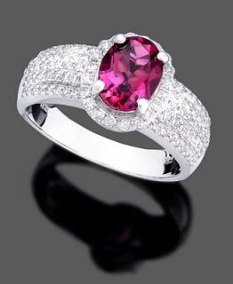 14k White Gold Ring, Pink Tourmaline (1 1/3 ct. t.w.) and Diamond (1/2