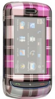 New Pink Plaid Hard Case Cover for at T LG Xenon GR500 Phone