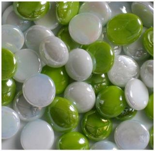 Discontinuede Key Lime Pie Green White Assorted Glass Gems Mosaic