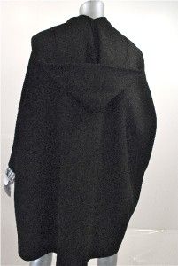 Limi Feu Yohji Yamamotos Daughter Black Wool Hooded Coat Brand New OS