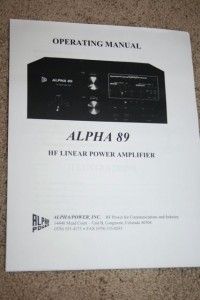 Alpha 89 HF Linear Power Amplifier Amp