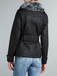 Barbour Piston wax jacket with belt Black   House of Fraser