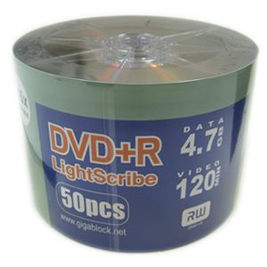 50pcs Gigablock LightScribe DVD+R 16x Blank Media