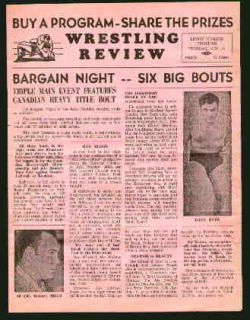 Wrestling Program 1959 Edmonton Dave Ruhl Al Mills