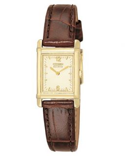Citizen Watch, Womens Eco Drive Brown Leather Strap 17mm EW8282 09P