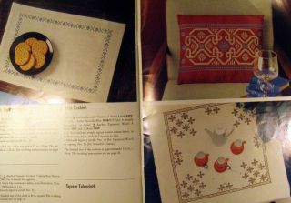 1960s Vintage Cross Stitch Pattern Booklet Table Linens