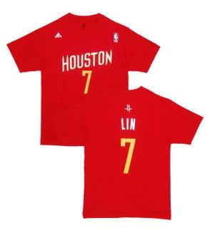 Houston Rockets Jeremy Lin Red Name and Number Jersey T Shirt Tee Gift