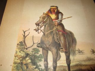 Antique American Indian Print Lipan Warrior Apache Southwest