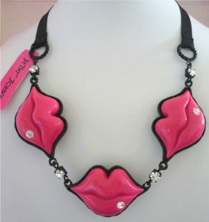 Betsey Johnson First Date Lips Necklace