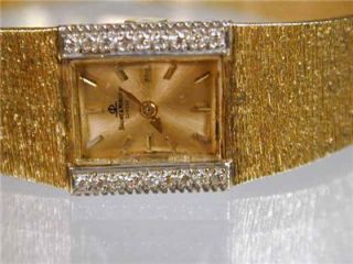 Vintage Baume Mercier Ladies Cocktail Watch 14 K Gold with Diamonds 17