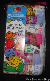 Mr Men Little Miss Girls 4 6 8 Days of The Week Panties Underwear 7 PR