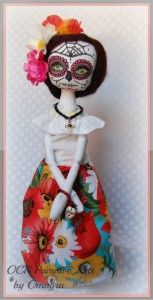 Lupe, Sugar Skull Dia de los Muertos Halloween ooak Art Doll