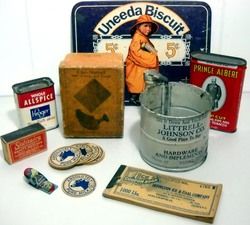Old Store Vintage Advertising Mixed Lot Tins Uneeda Milk Shoe More $25
