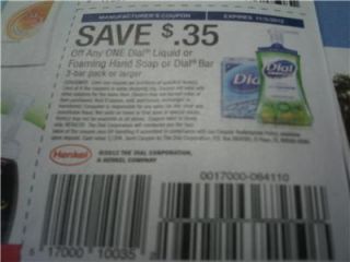 15 Coupons $ 35 1 Dial Liquid or Foaming Hand Soap 11 3 2012
