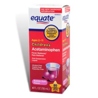 Childrens Pain Relief Acetaminophen Liquid 4 oz Equate
