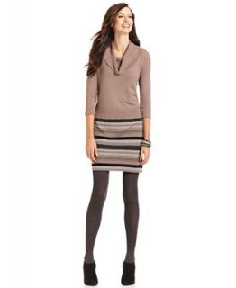 Spense Petite Dress, Three Quarter Sleeve Striped Sweater