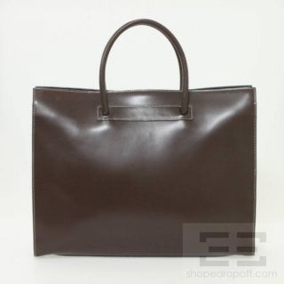 Lodis Brown Leather Tote Bag with Shoulder Strap