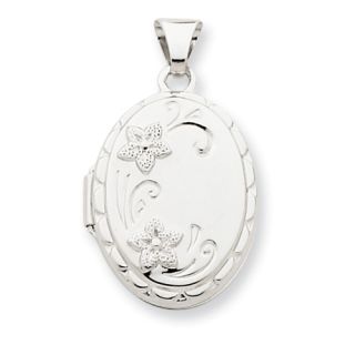 New not Engraveable by Quality Gold Polished 14k White Gold Locket
