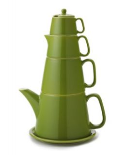 Classic Coffee & Tea by Yedi Drinkware, Tea Tower Cream 6 Piece Set