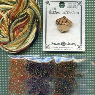 Leaves Cross Stitch Kit Mill Hill 2009 Buttons Beads Autumn