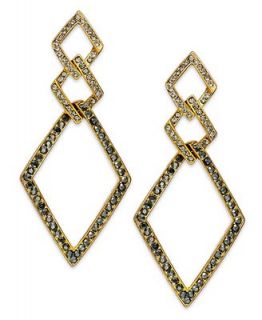 INC International Concepts Earrings, 12k Gold Plated Multi Stone Drop