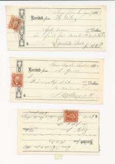 Oldhal Lone Rock IA Lot of Three Checks with Revenue Stamps 1860s