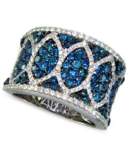 Bella Bleu by Effy Collection 14k White Gold Ring, White and Caribbean