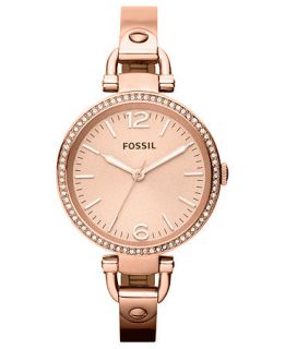Fossil Watch, Womens Georgia Rose Gold Tone Stainless Steel Bangle