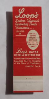 Matchbook Loops Oxnard Tarzana Montalvo Carpenteria Lompoc Ventura CA