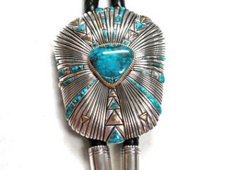 Raymond Yazzie – Lone Mountain Turquoise Bolo –A Legend
