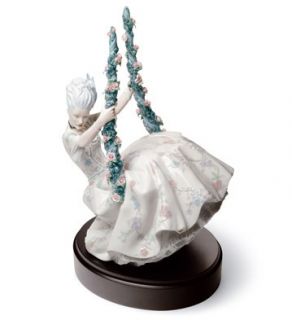 Lladro Rococo Lady on Swing New in Box 8424