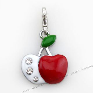 10x Wholesale Apple Charms Lobster Clip on Beads Pendants 220050 on