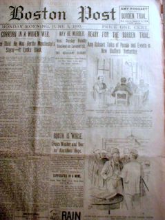 16 Best 1893 Local Newspapers Lizzie Borden Trial Fall River AX