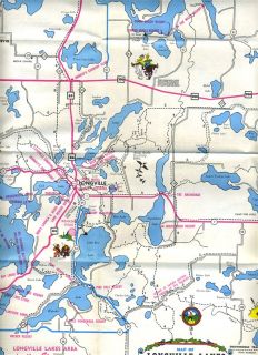 Longville Lakes Area Brochure and Map Minnesota 1964