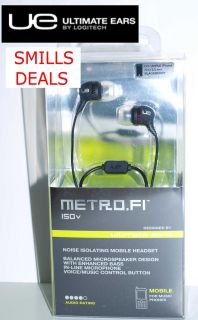 Ultimate Ears Metro Fi 150V Stereo Earphones Earbuds Earset Noise